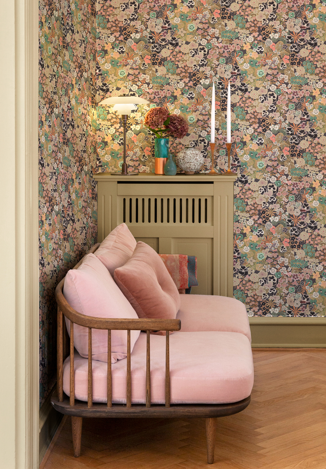 Tapete Champs Fleuris - Bois de Rose