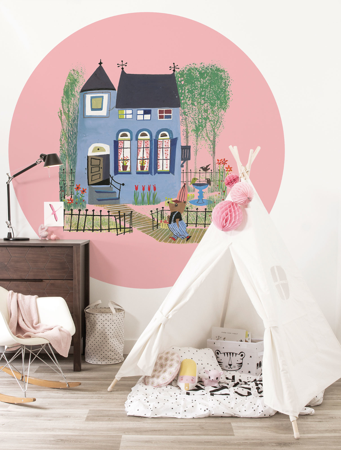 Carta da parati panoramica Bear Blue House - Multicolor - Ø 1,9m