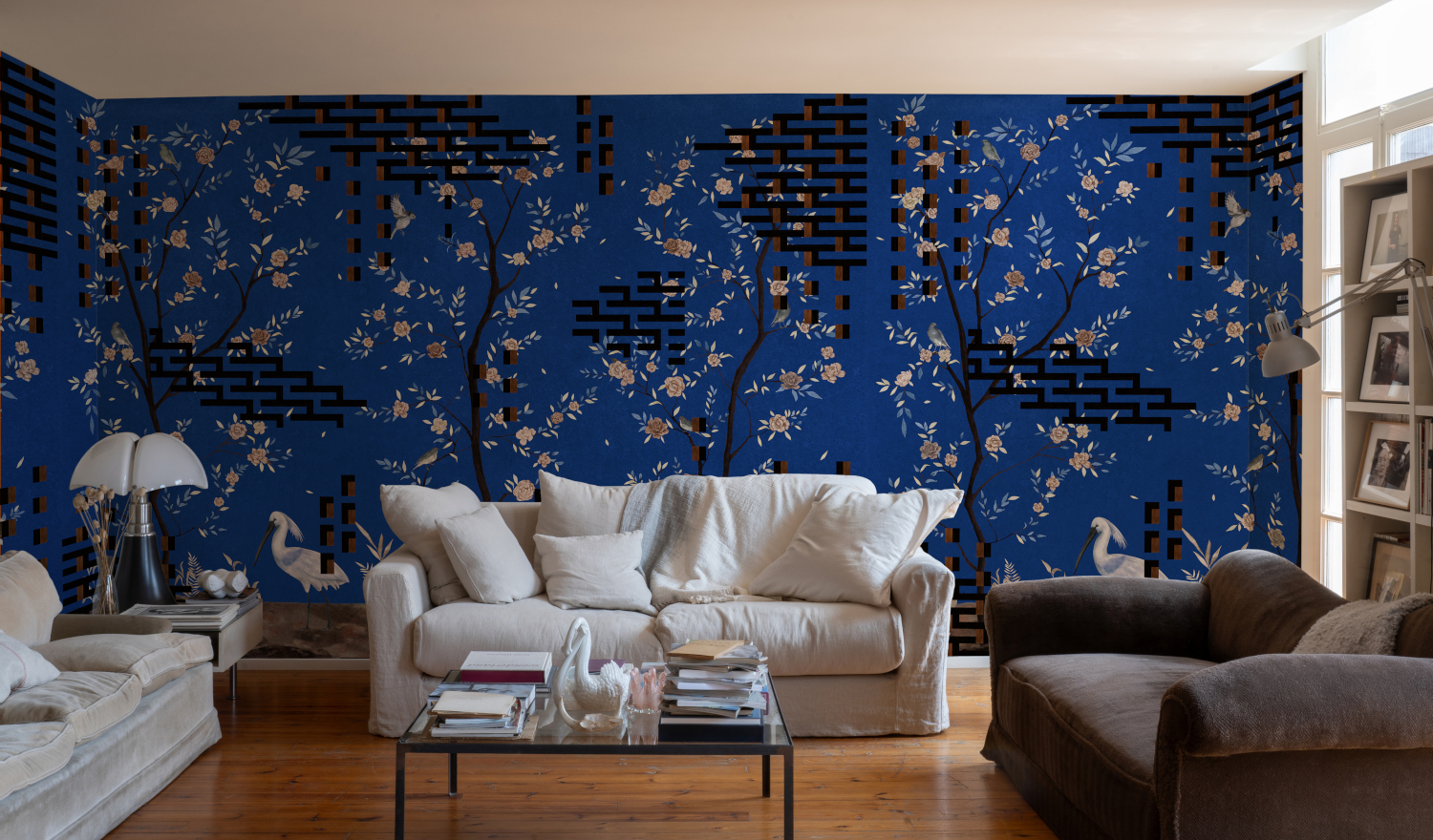 Wandbild Tetris Chinoiseries - Blue