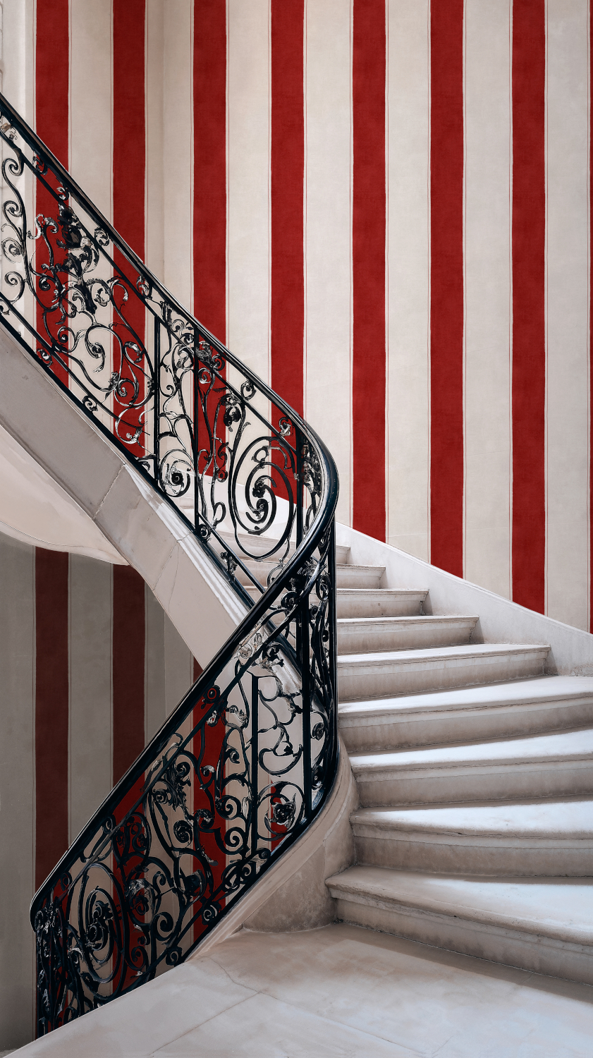 Tapete Florentine Stripe - Vermilion