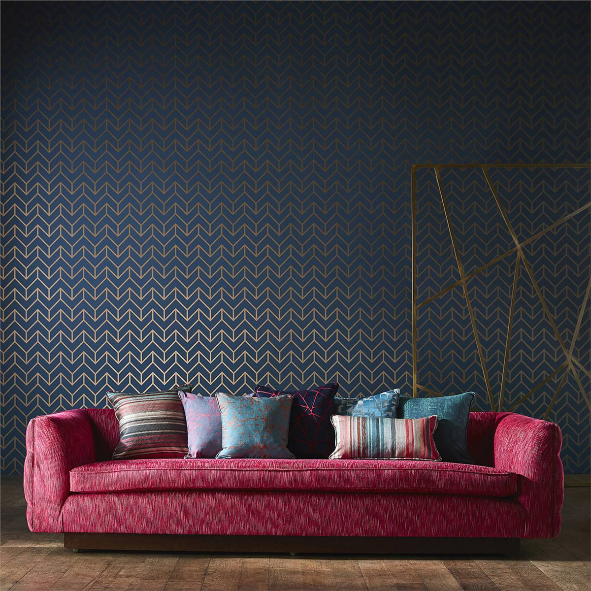 Tapete Tesselation - Marine/ Copper