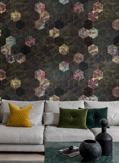 Wandbild Vinum Hexagon