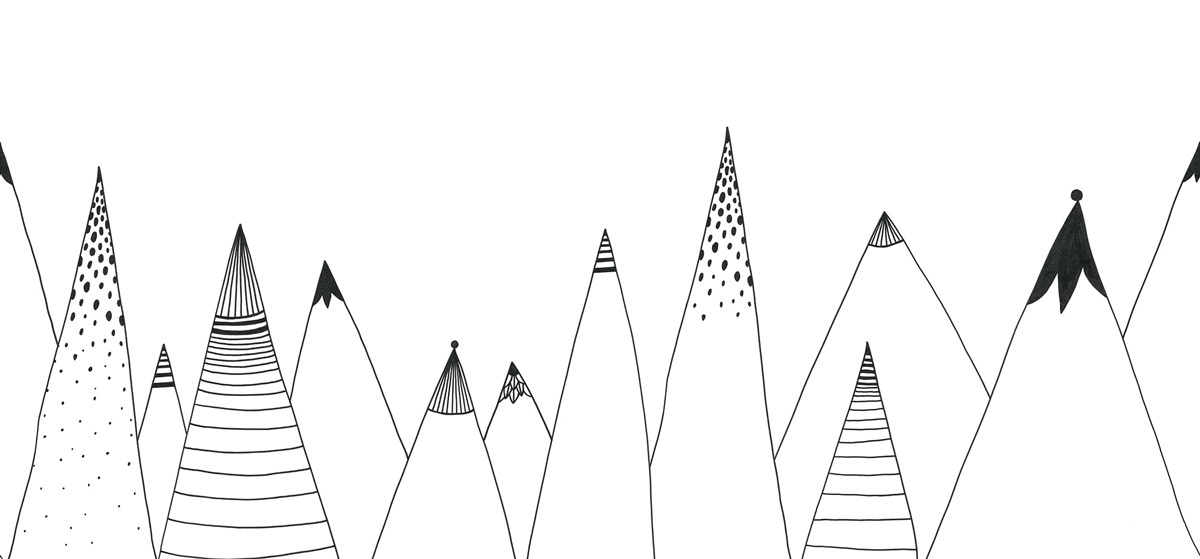 Wandbild Mountain Ridge - Black/ White