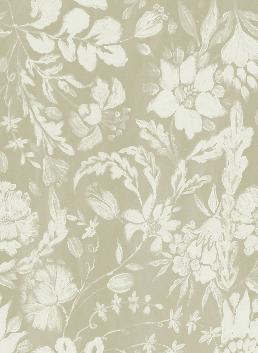 Tapete Flowery Ornament - Grey/ Beige