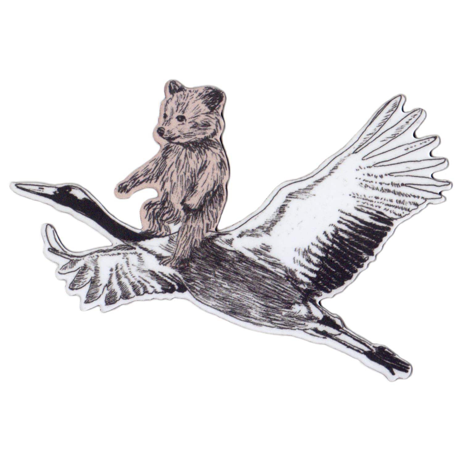 Magnet Bear Riding a Crane