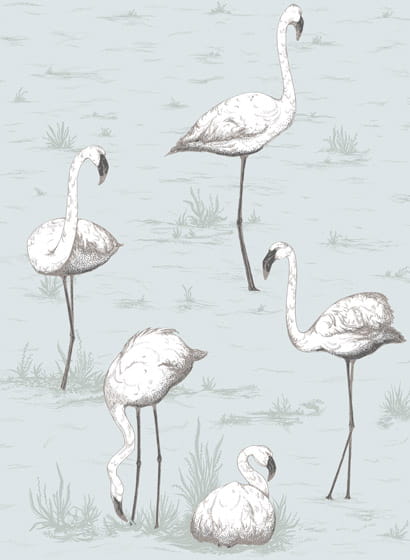 Tapete Flamingos - Aqua