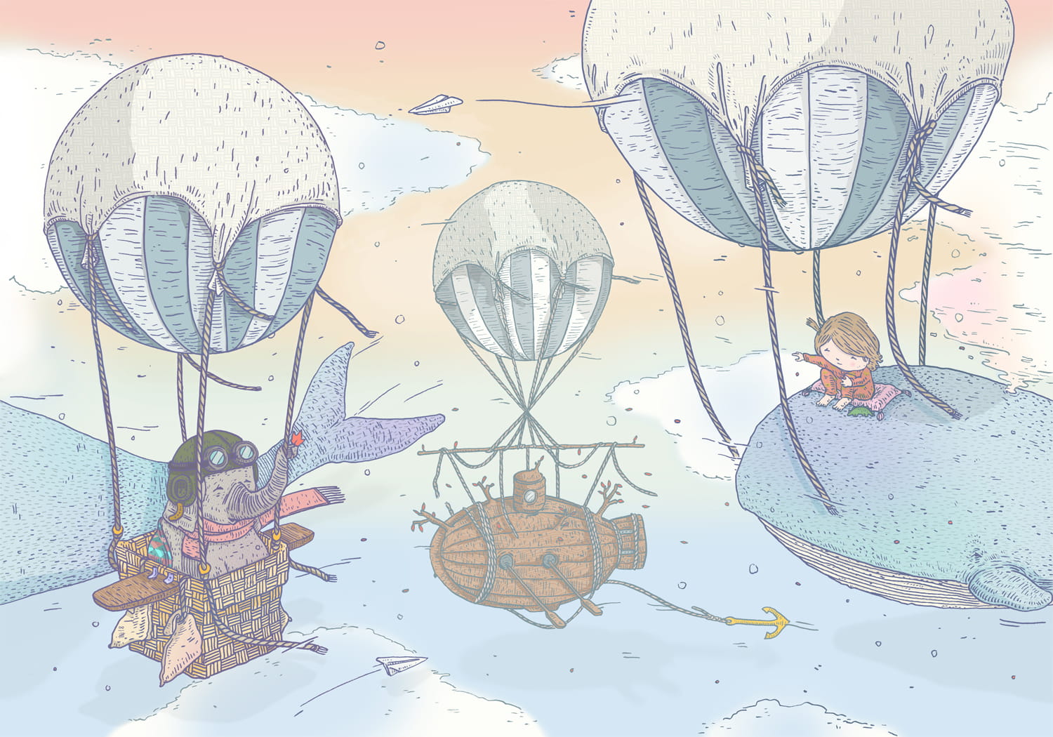Wandbild Ballon Rides - Dawn