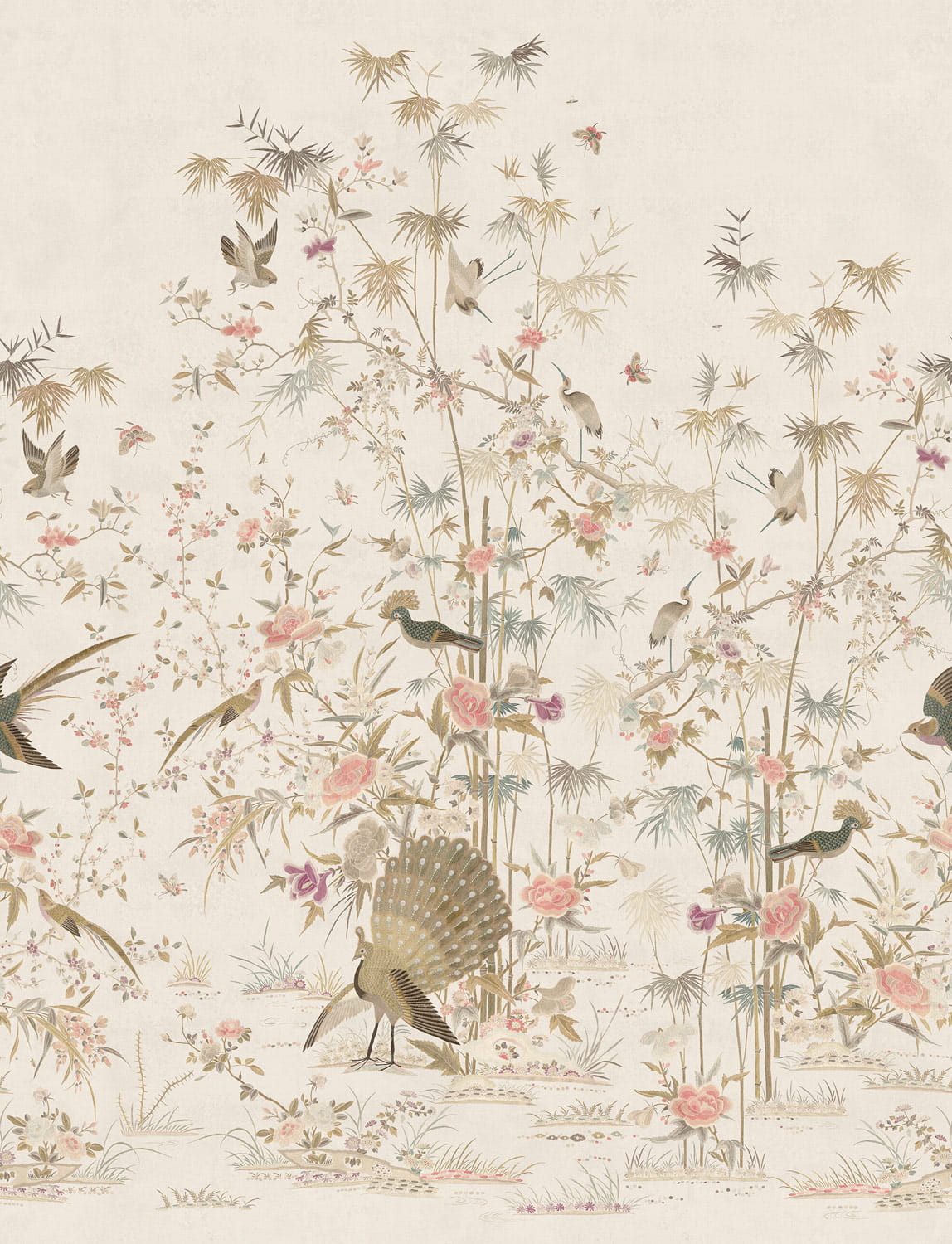 Wandbild Chinoiserie Garden - Eggshell