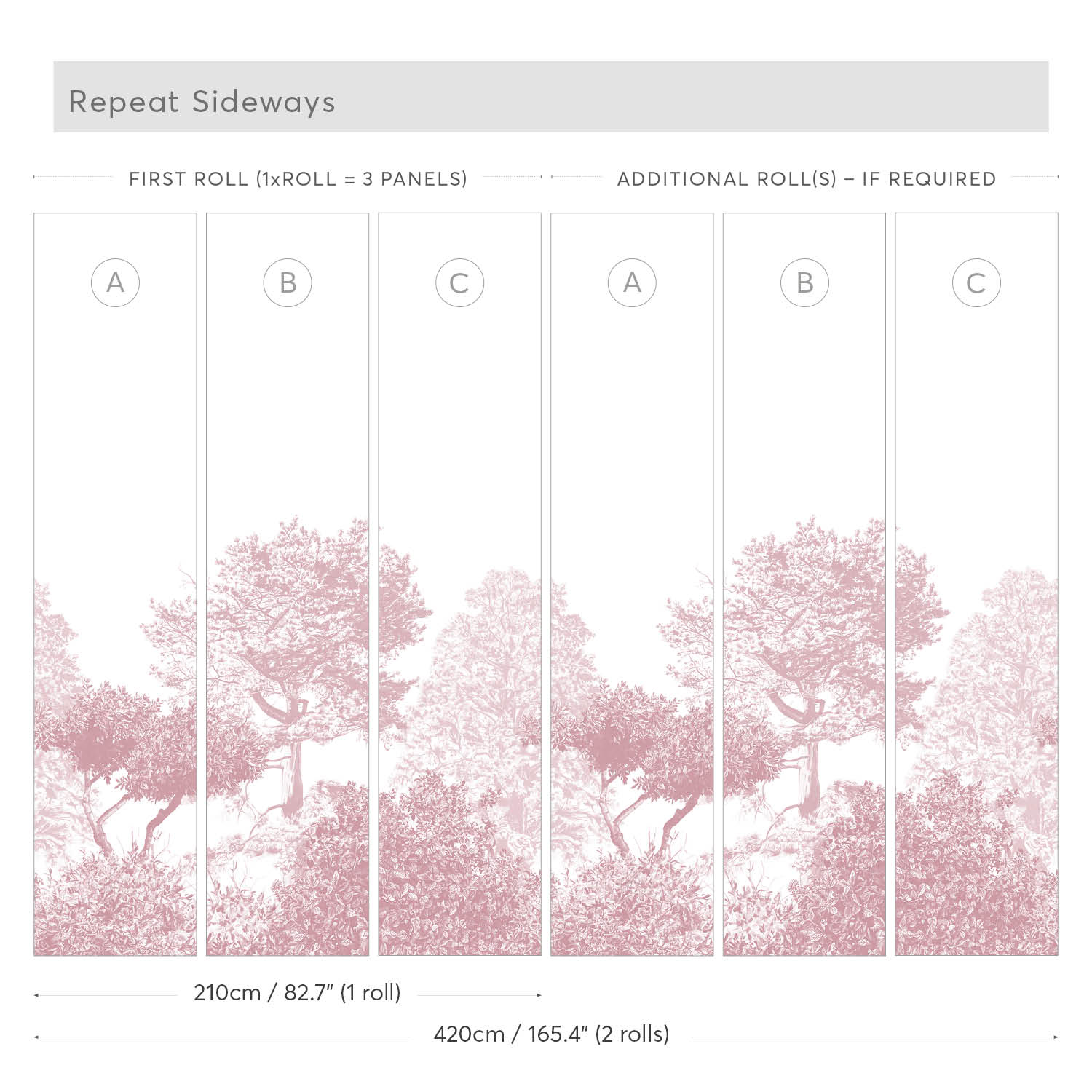 Wandbild Hua Trees - Burgundy