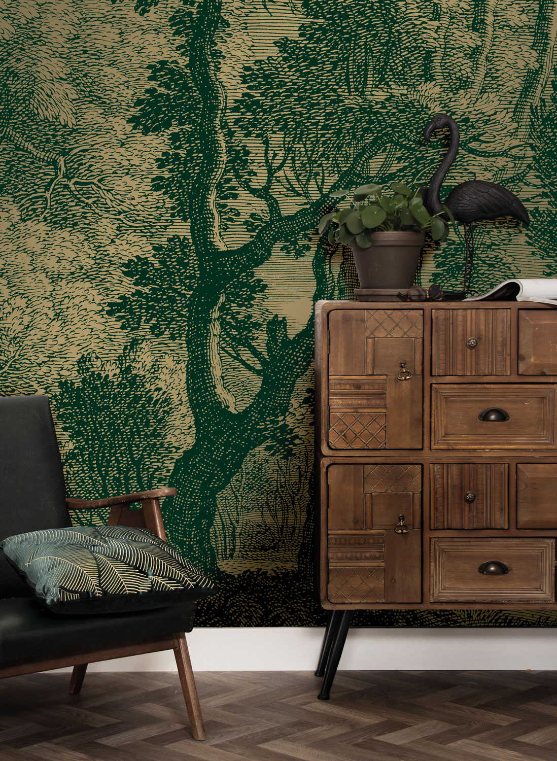 Wandbild Engraved Landscapes Gold 16