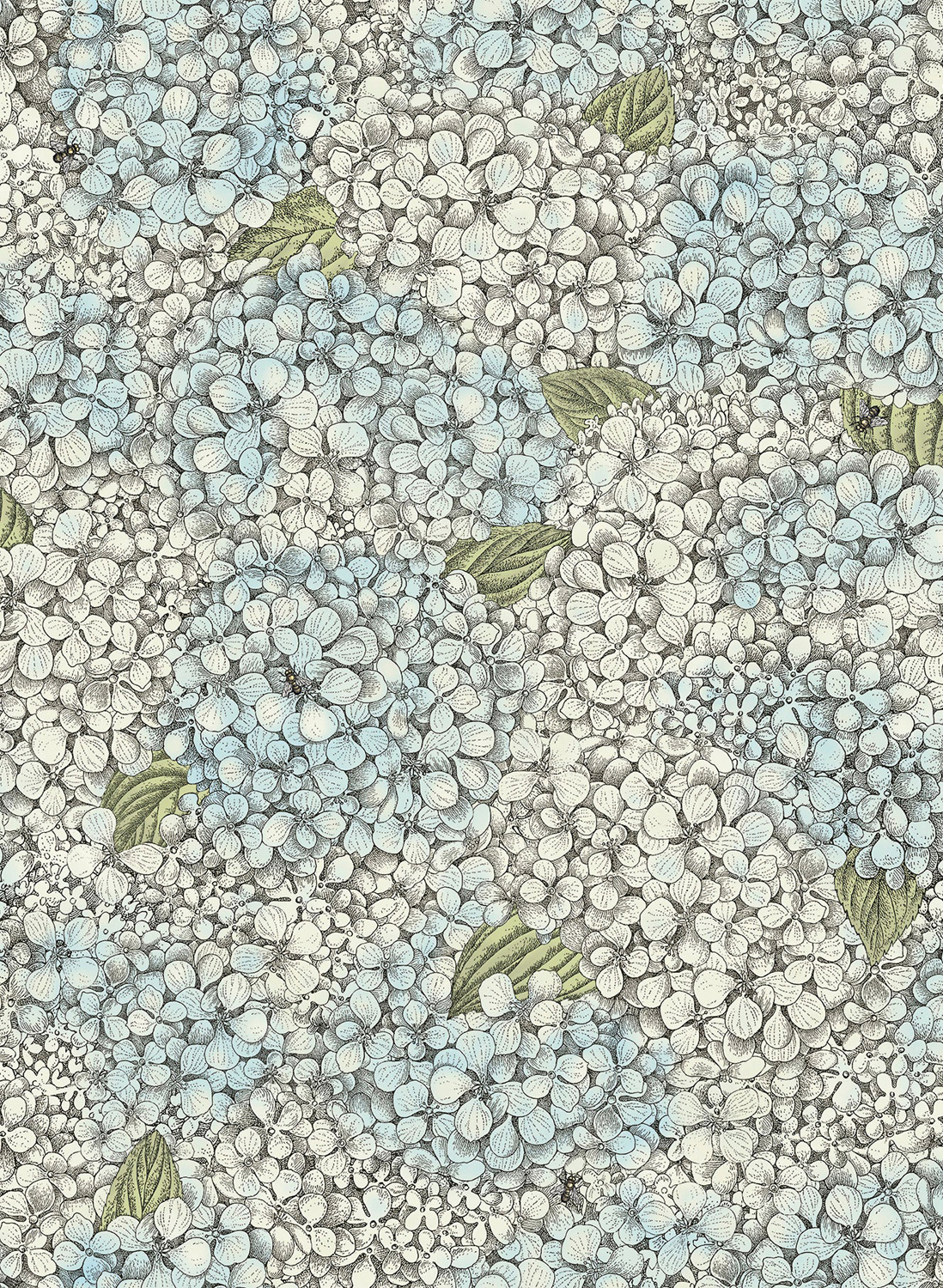 Tapete Ortensia - Blue/ Cream