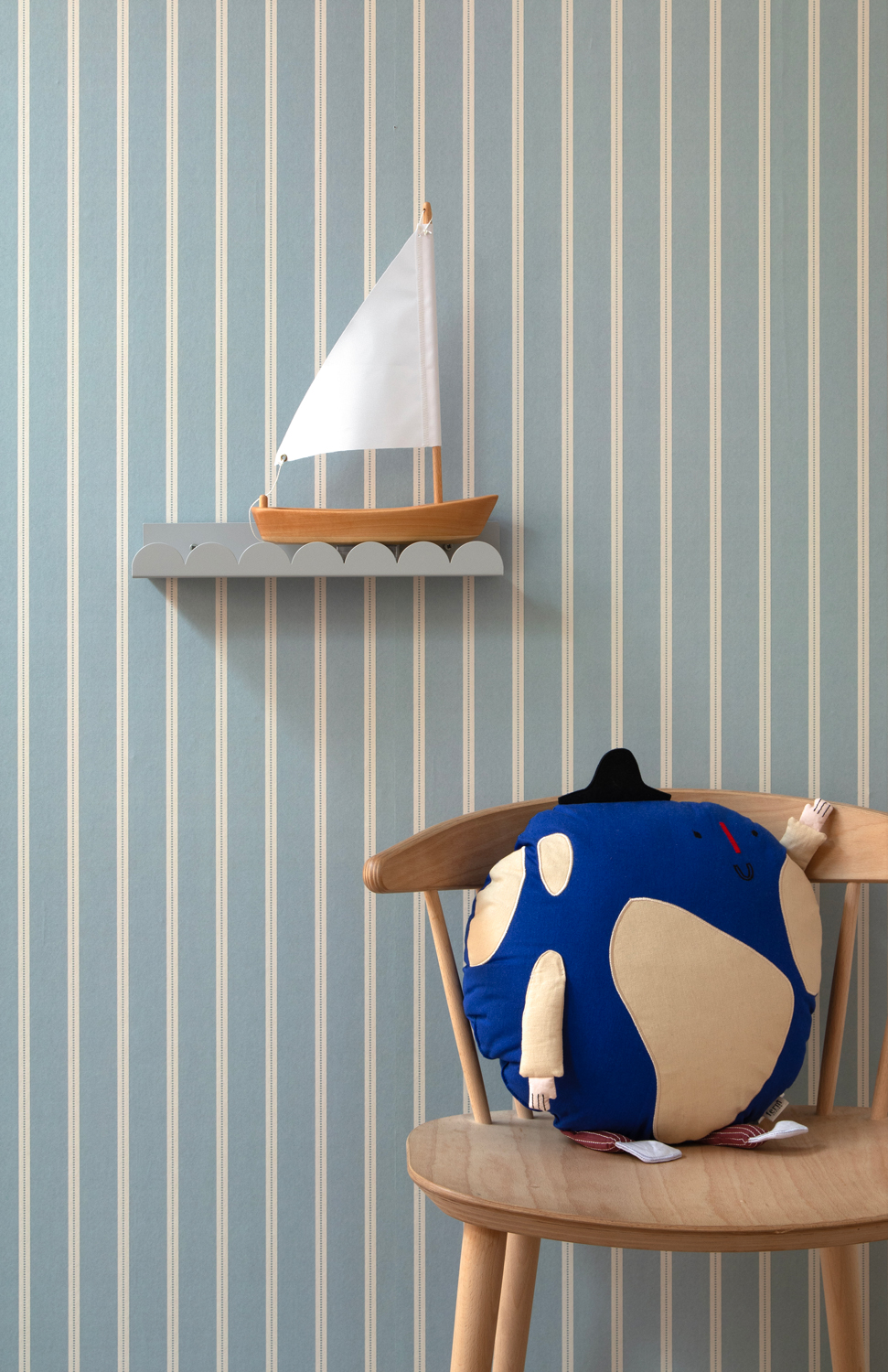 Tapete Ribbon / Lintjes - Stone Blue / Steenblauw