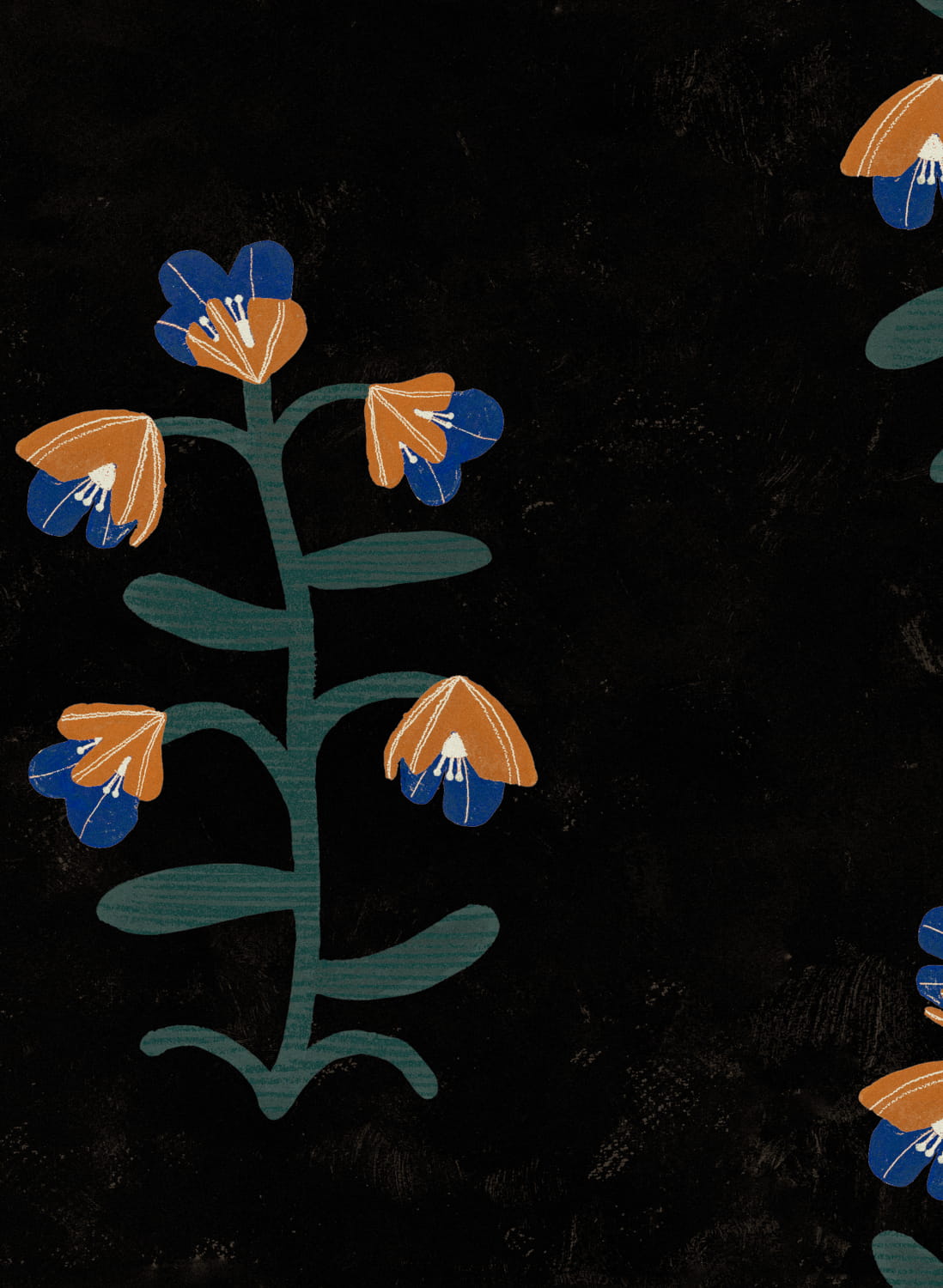 Tapete Pacific Blooming - Black