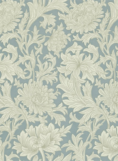 Tapete Chrysanthemum Toile - China Blue/ Cream