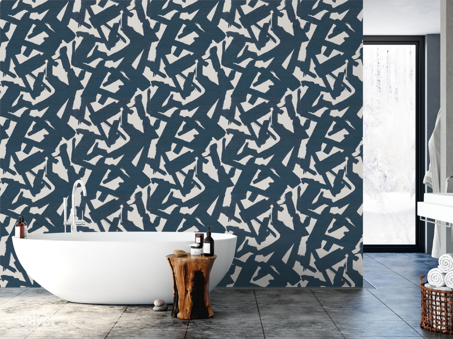 Tapete Bold Lines - Indigo