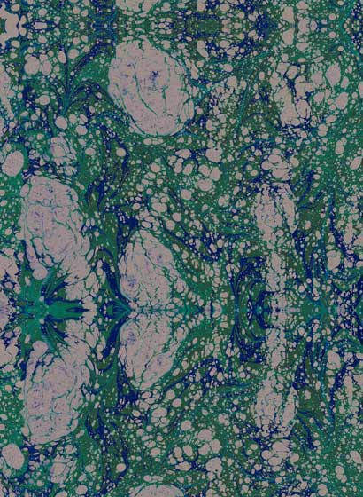 Tapete Marbled Paper - Blue/ Green