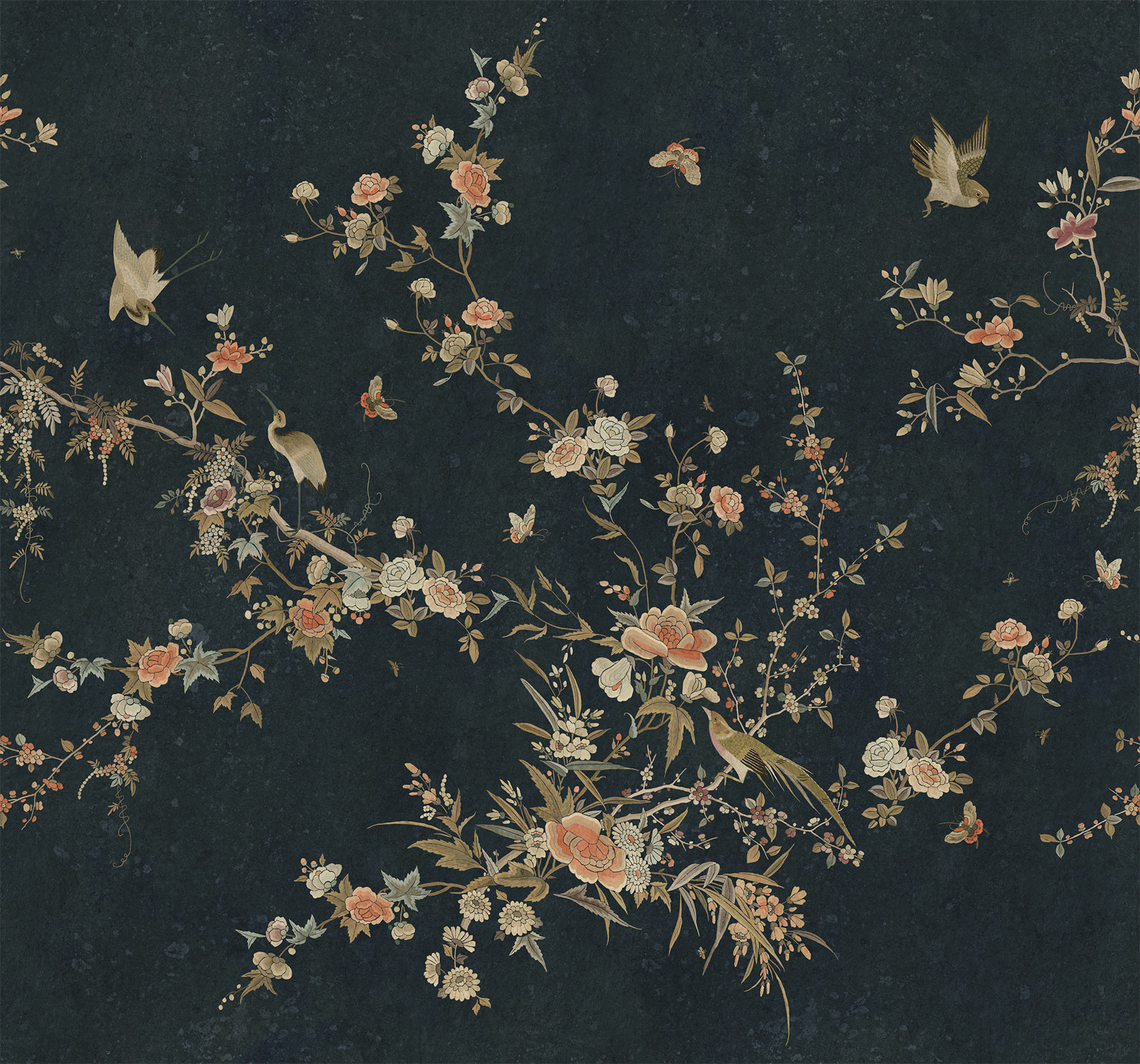 Wandbild Bloom - Midnight & Blue