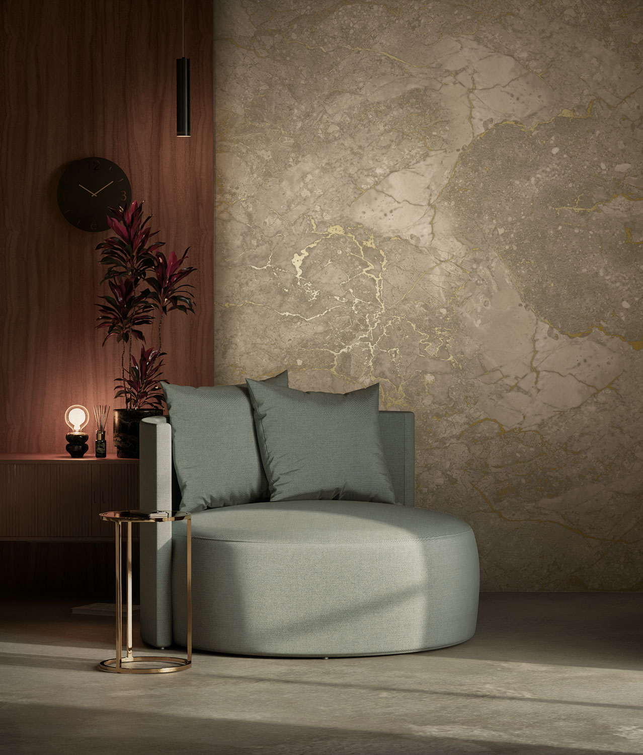 Wandbild Marble Beige Uyterlinde - 292 cm