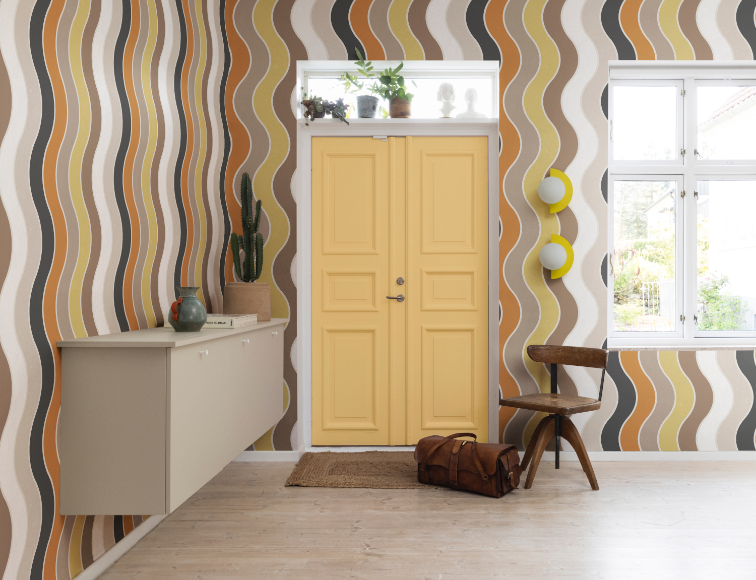 Wandbild Seventies Waves - Orange