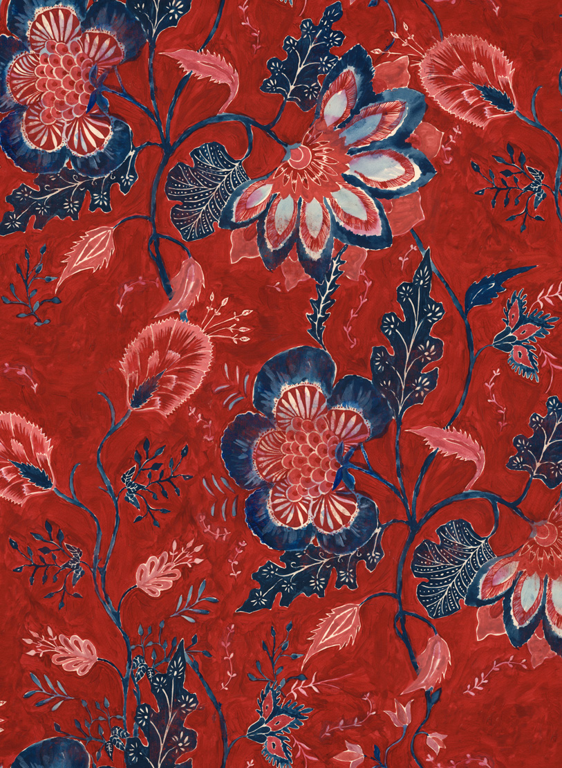 Tapete Saxon Tapestry - Red/ Blue/ Taupe