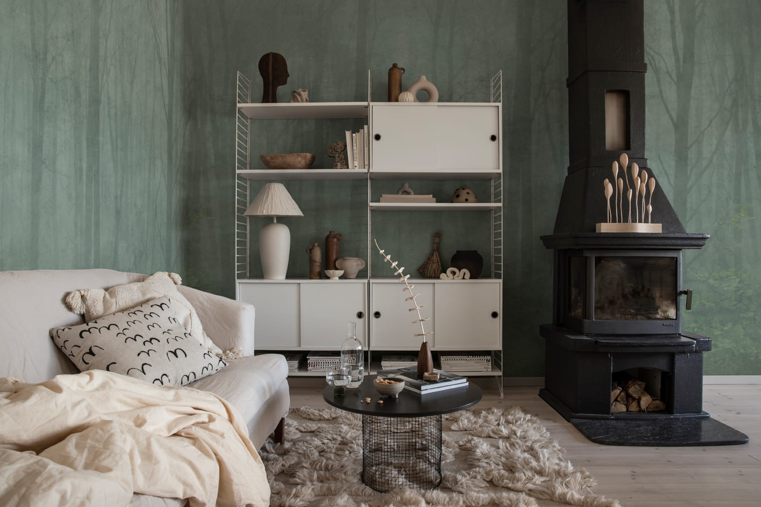 Wandbild Skog - Forest Green