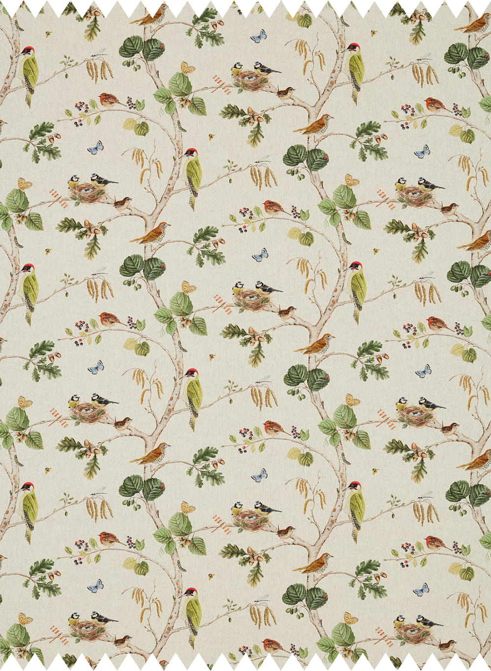 Stoff Woodland Chorus - Linen/ Multi