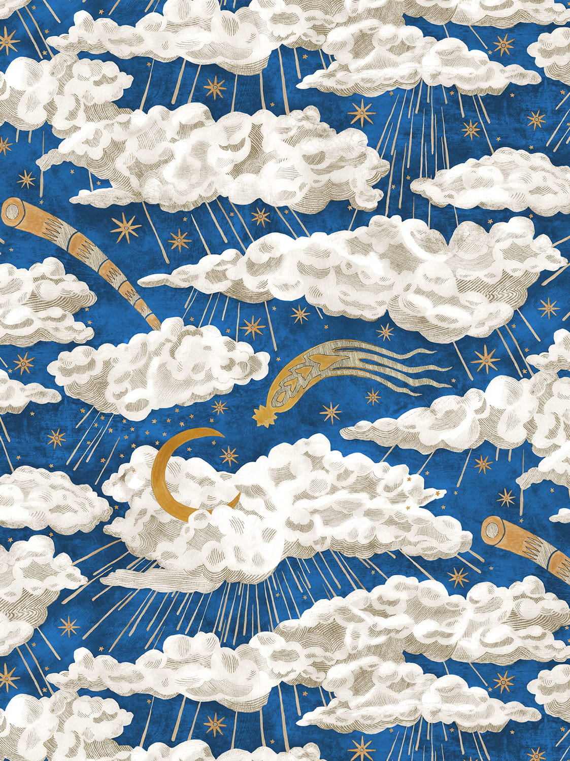 Tapete Cumulus Luna - Bright Blue