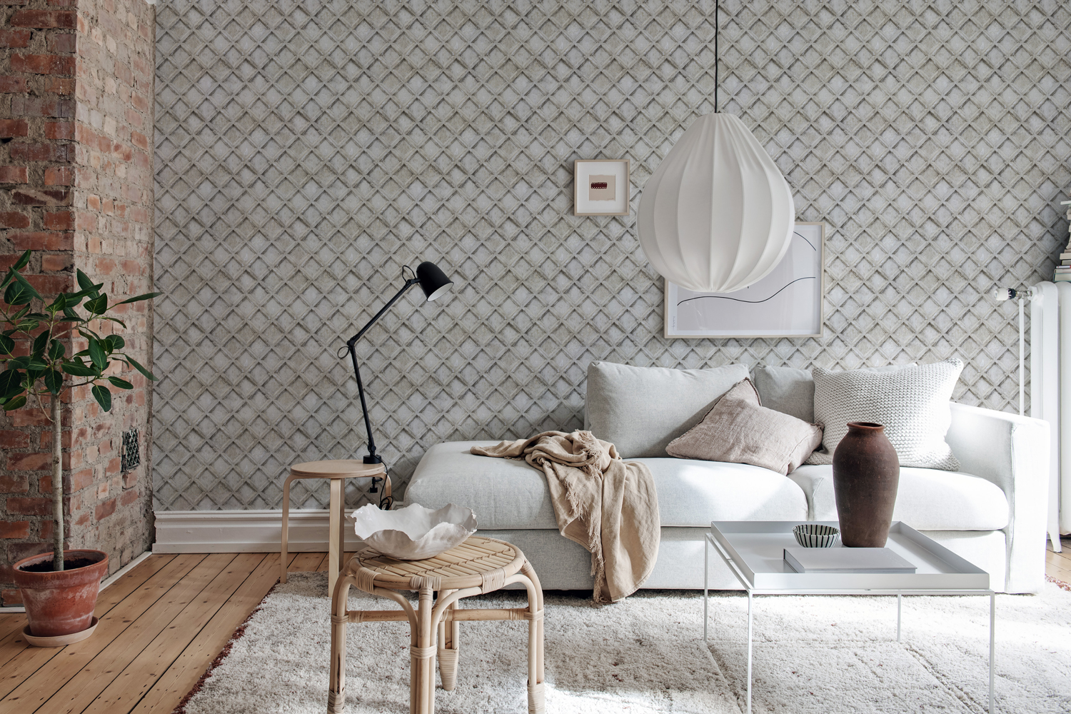 Tapete Small Concrete Trellis - Harsh Grey