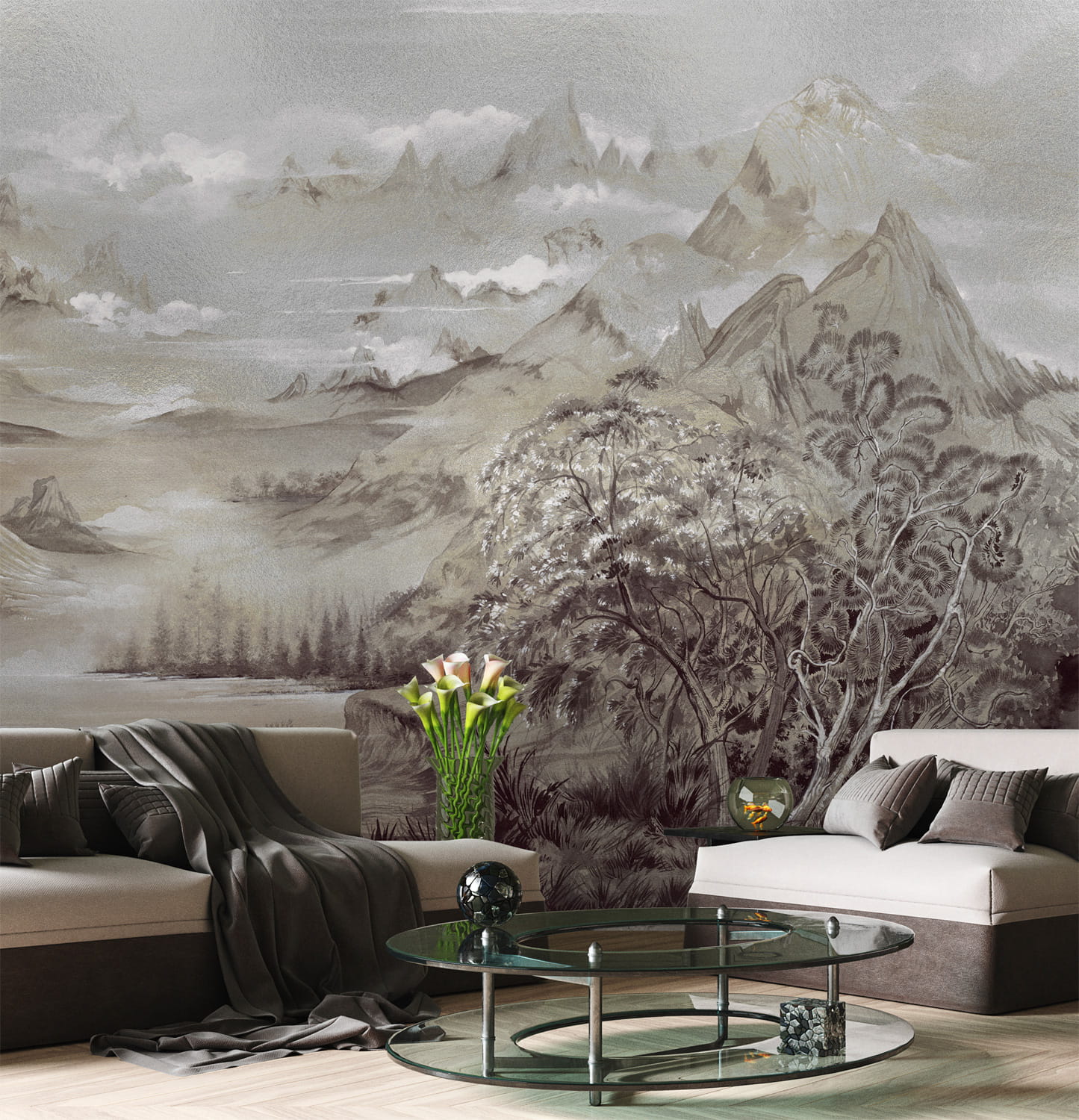 Wandbild Kami Metallics - Silver