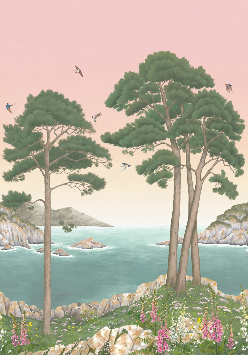 Wandbild Coastline - Blush
