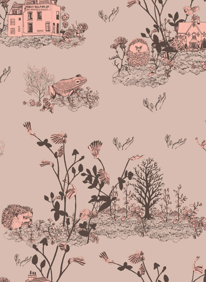 Tapete Woodlands - Brown/ Pink