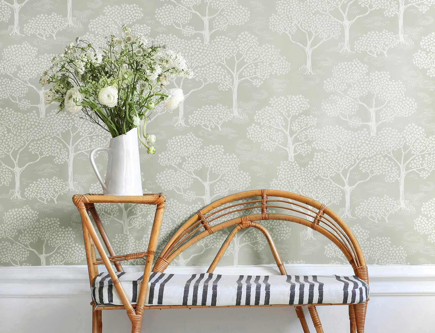 Tapete Woodland Notes - Sage Green