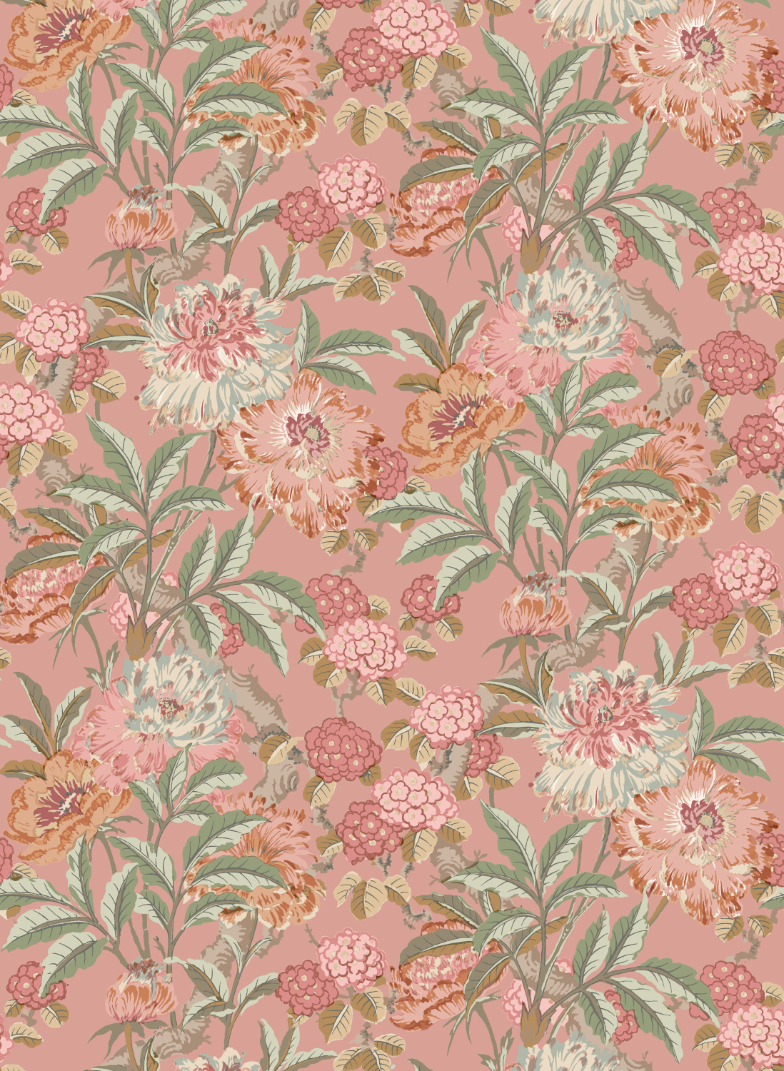 Tapete Summer Peony - Red