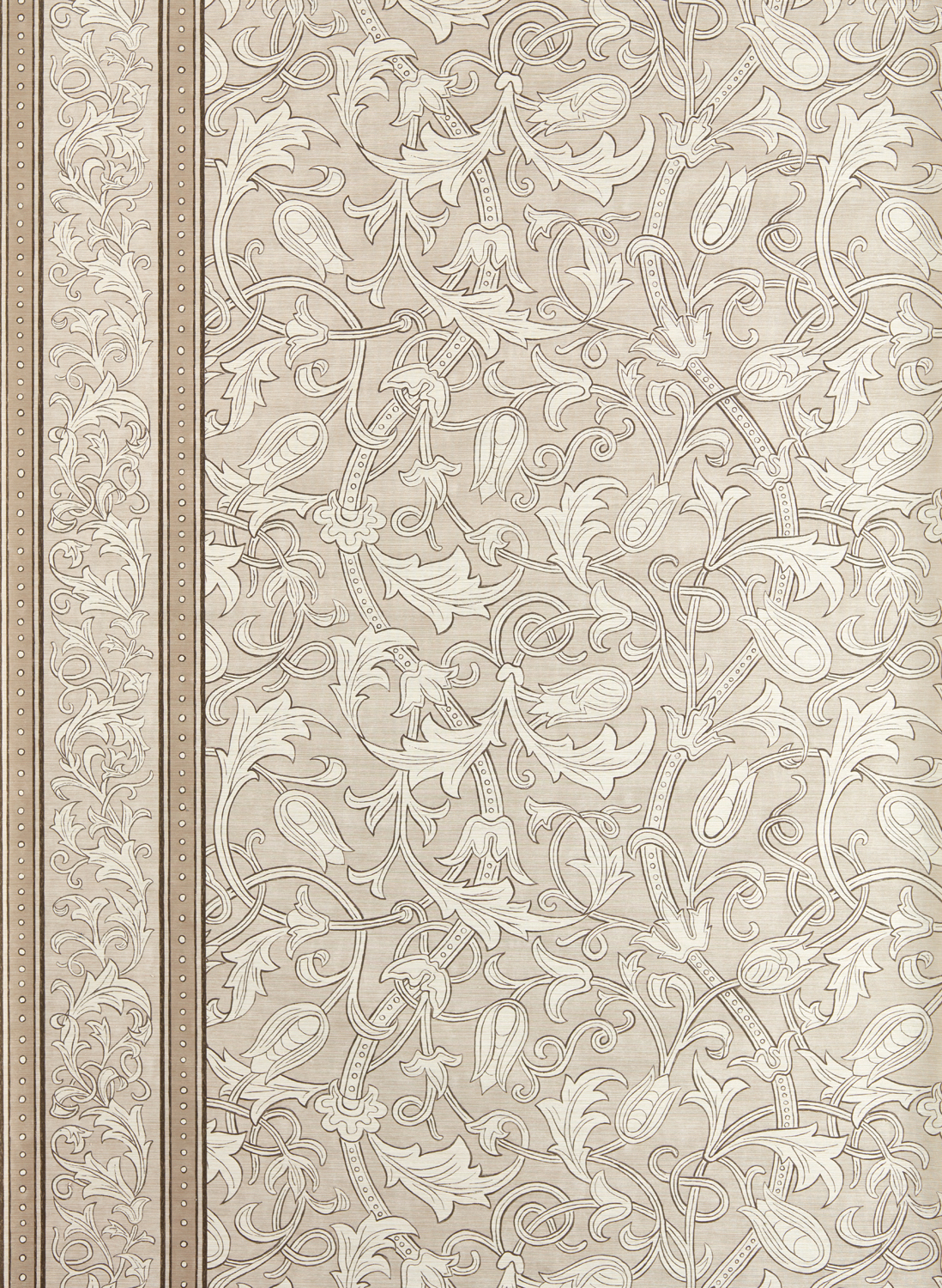 Tapete Etched Scrolling Tulip - Parchment