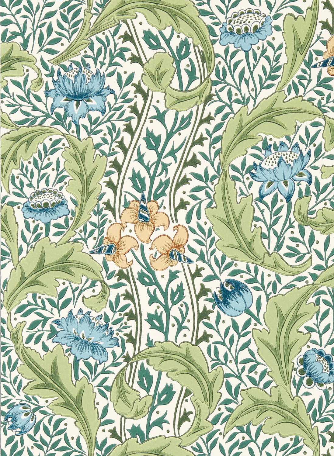 Tapete Wild Tulip & Vine - Nettle/ Woad
