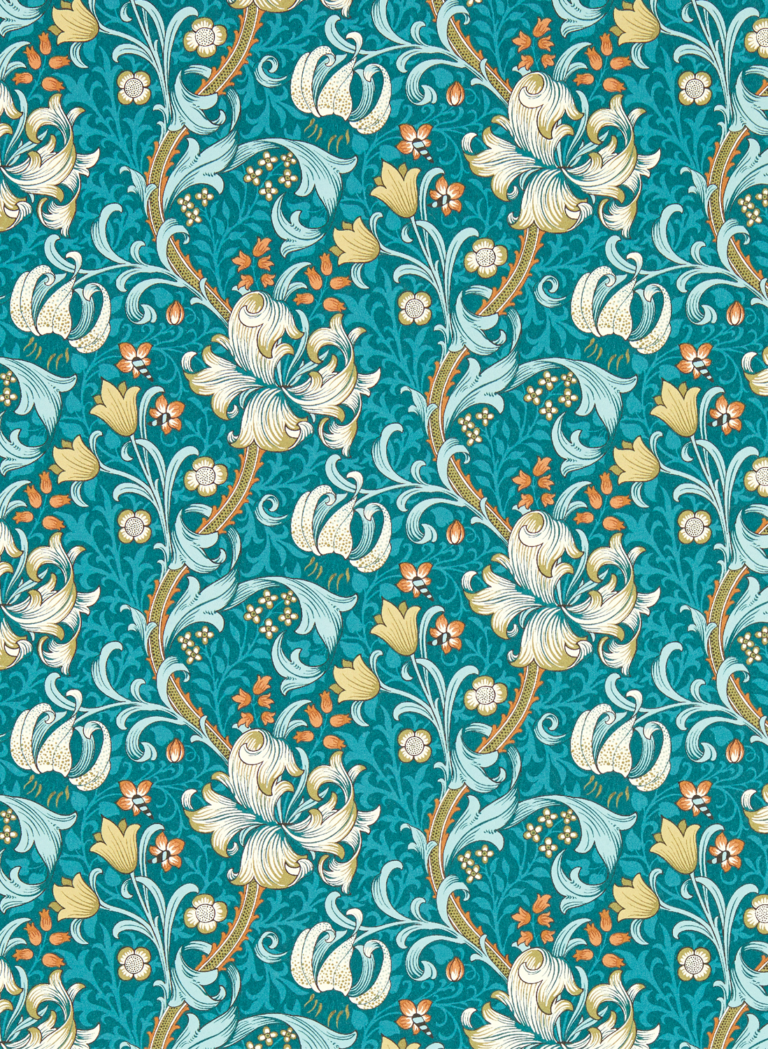 Tapete Golden Lily - Teal
