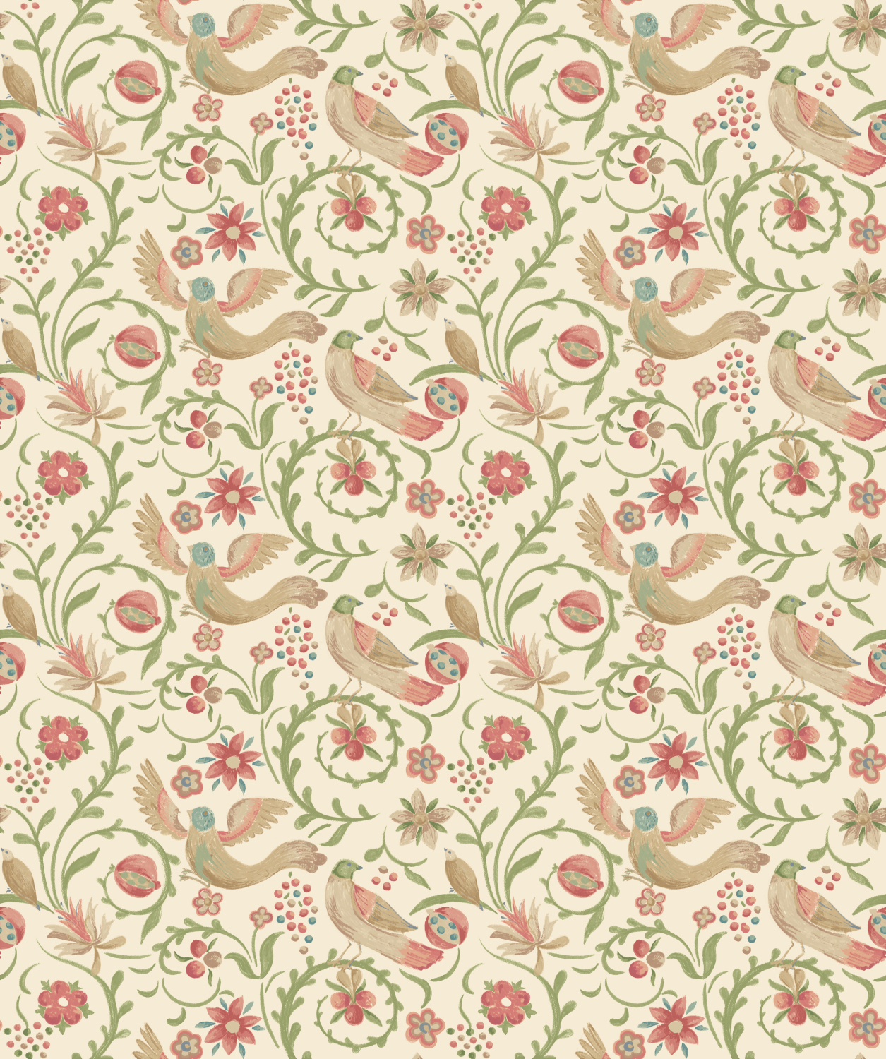 Tapete Royal Court - Pink/ Green