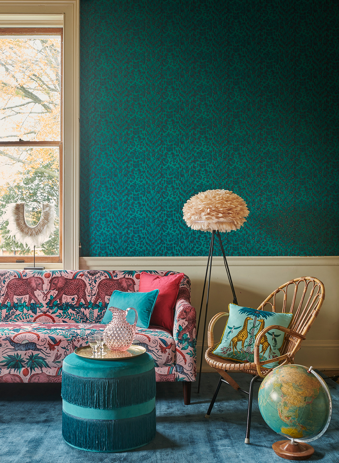 Tapete Felis - Teal/ Rose Gold