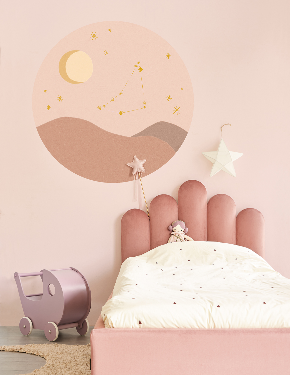 Wandbild Star Sign Circles Rose - Capricornus