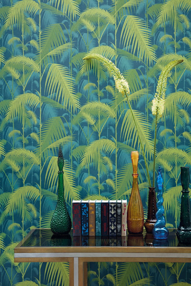 Tapete Palm Jungle - Petrol & Lime