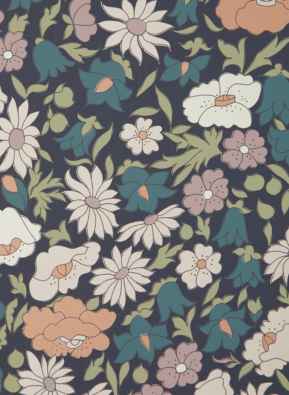 Tapete Poppy Meadowfield - Pewter Blue
