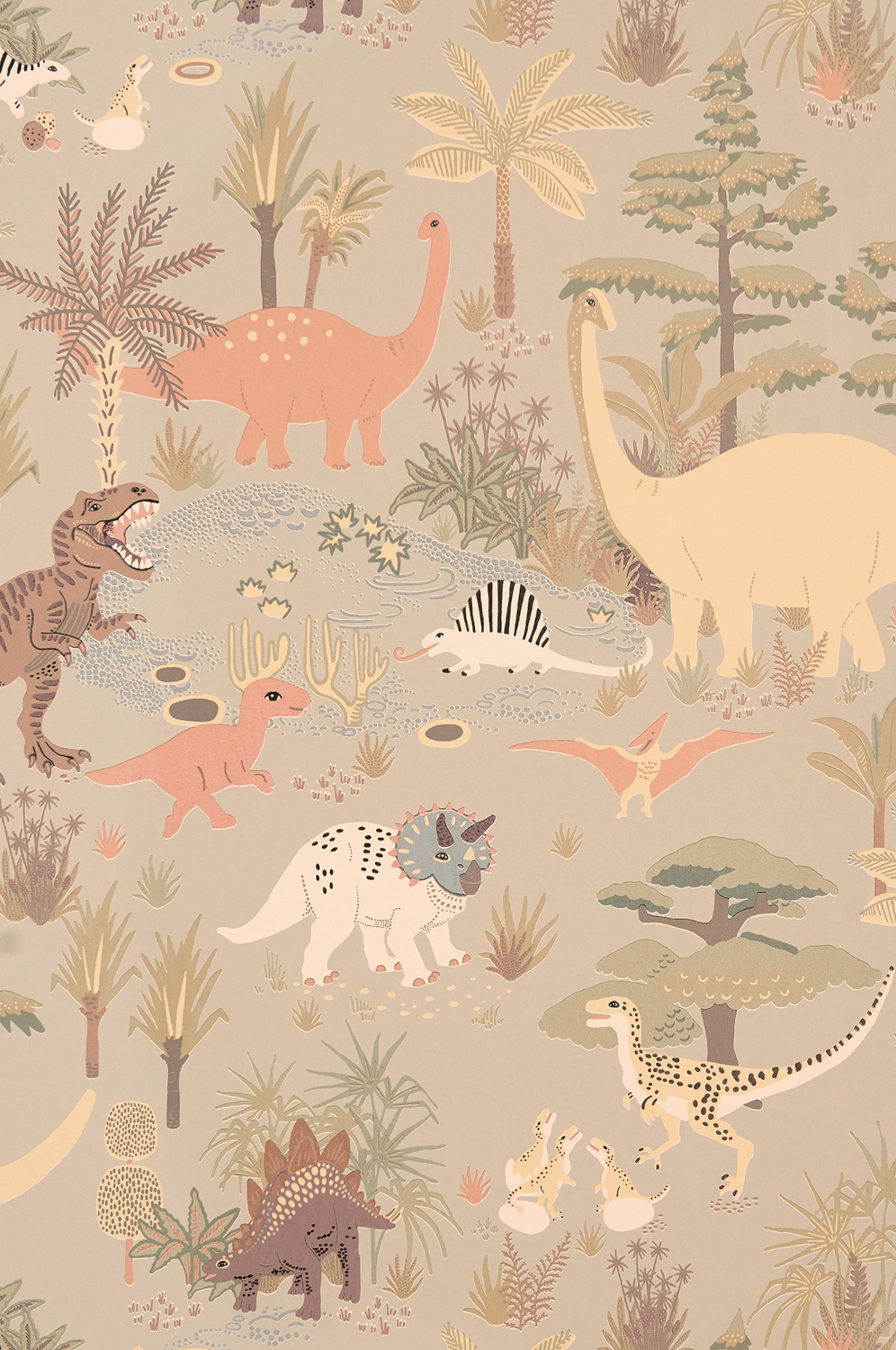 Tapete Dinosaur Vibes - Soft Green