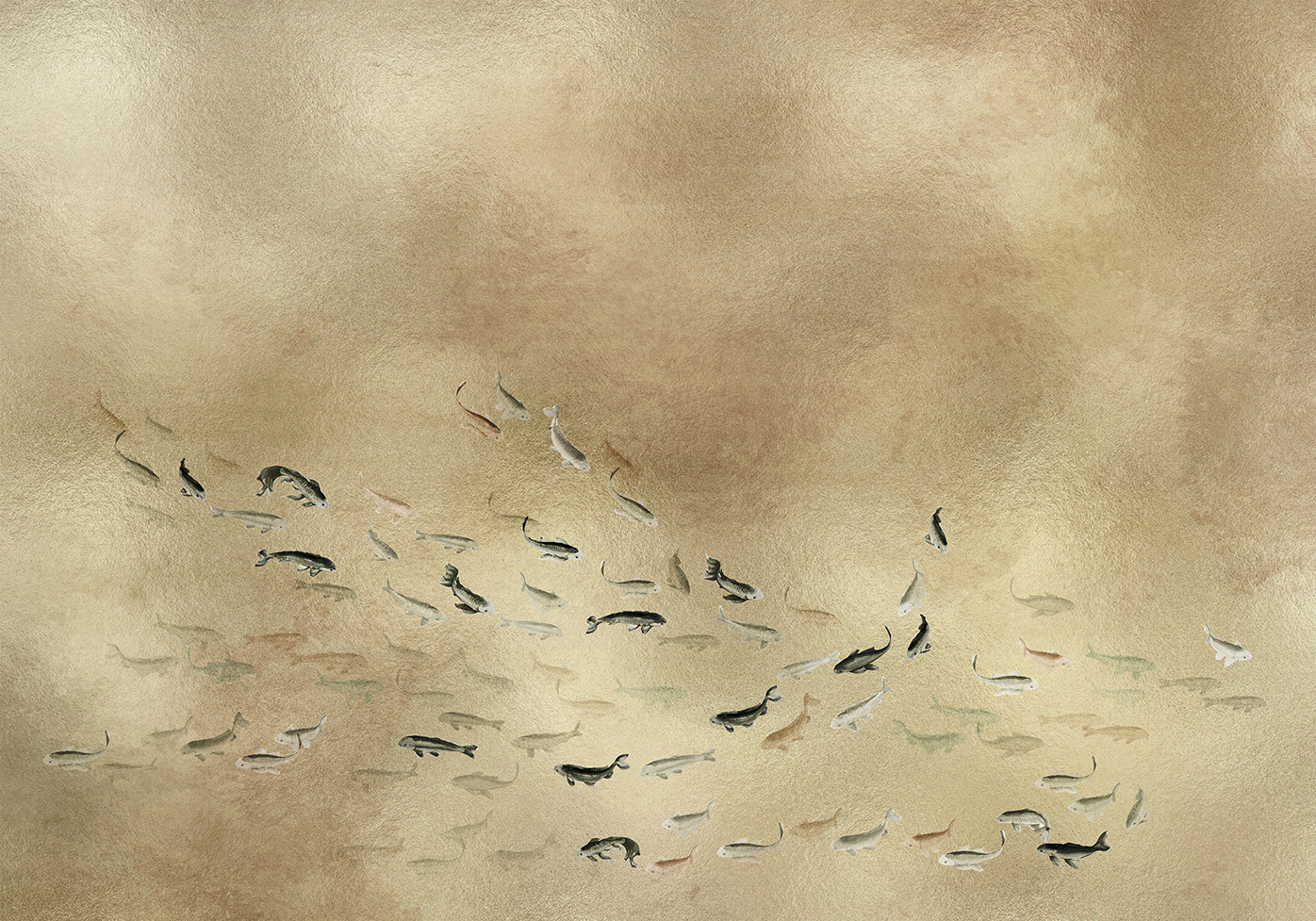 Wandbild Koi Metallics - Gold