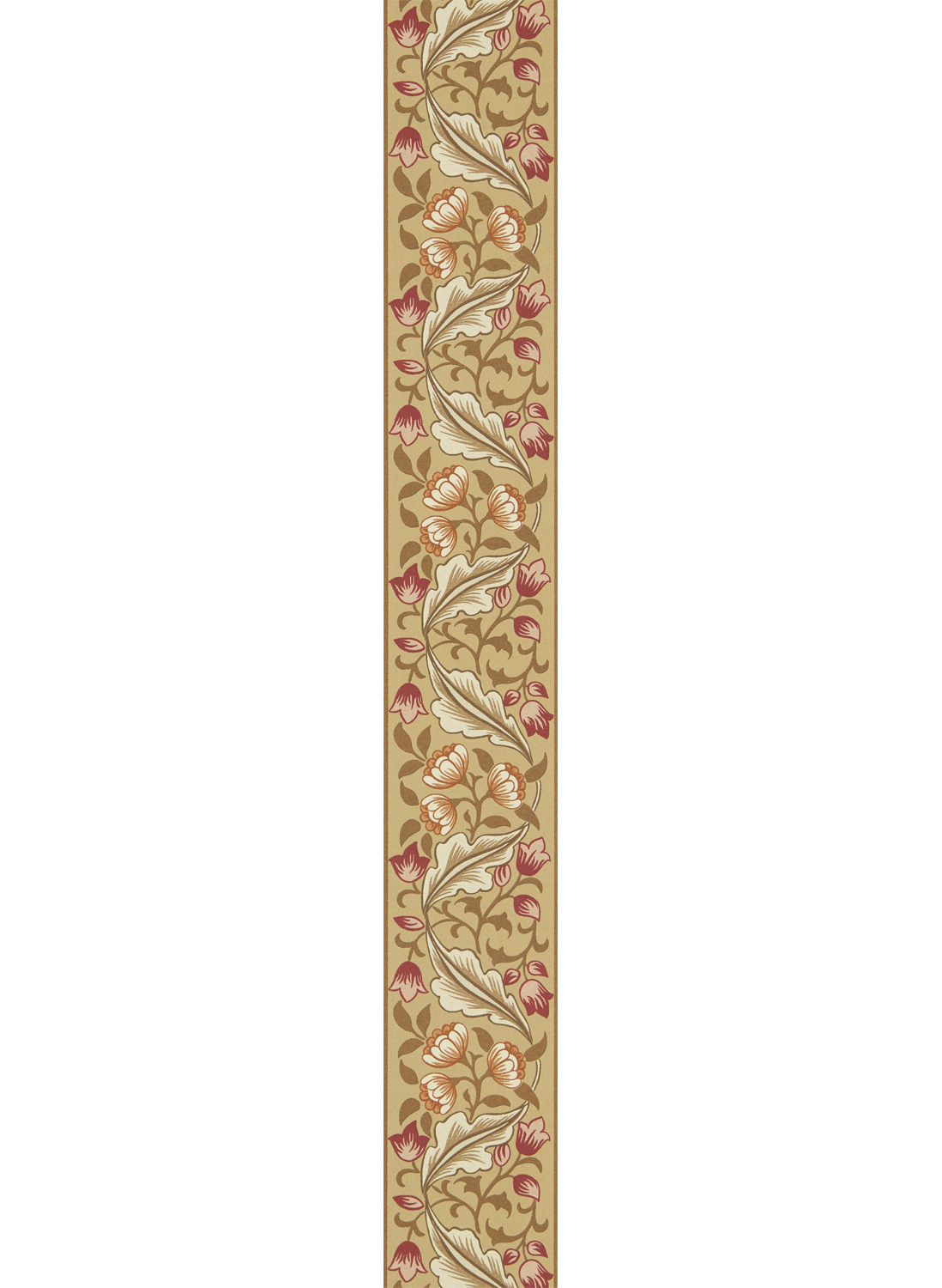 Bordüre Bluebell & Peony - Gold/ Madder