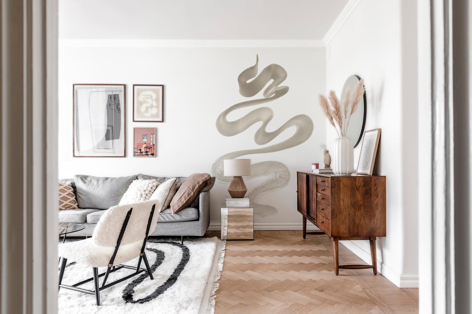 Wandbild Stroke - Sand