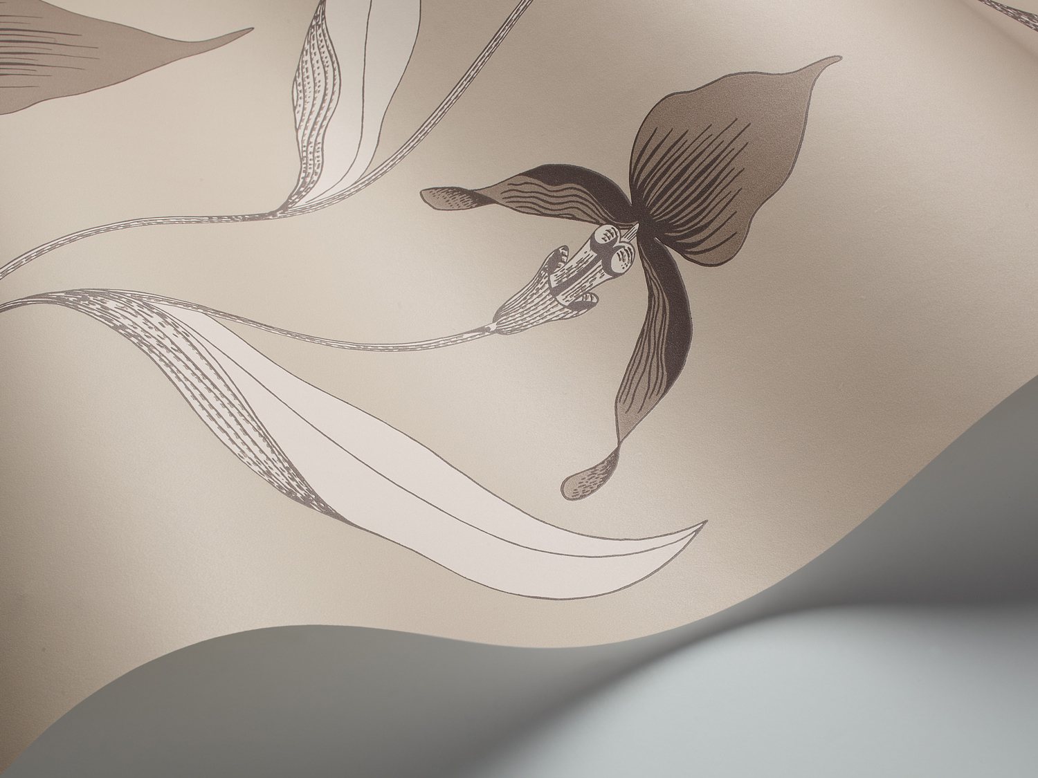 Tapete Orchid - Linen on White