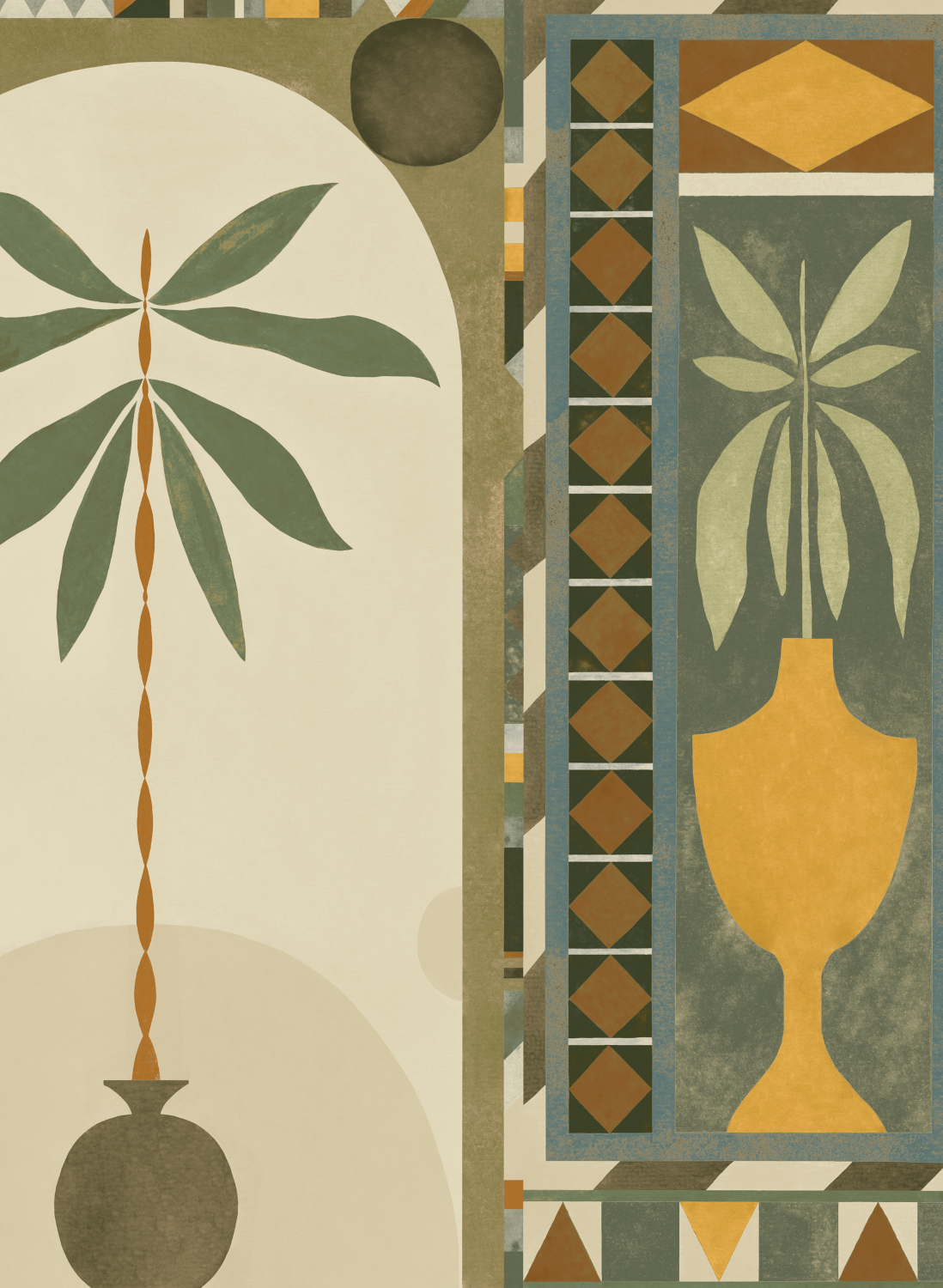 Wandbild Jungle Arches - green