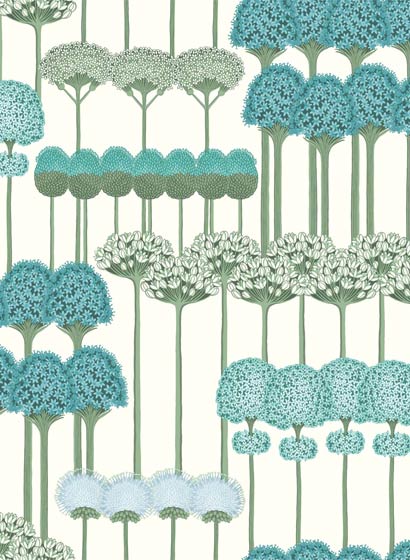 Tapete Allium - Teal & White
