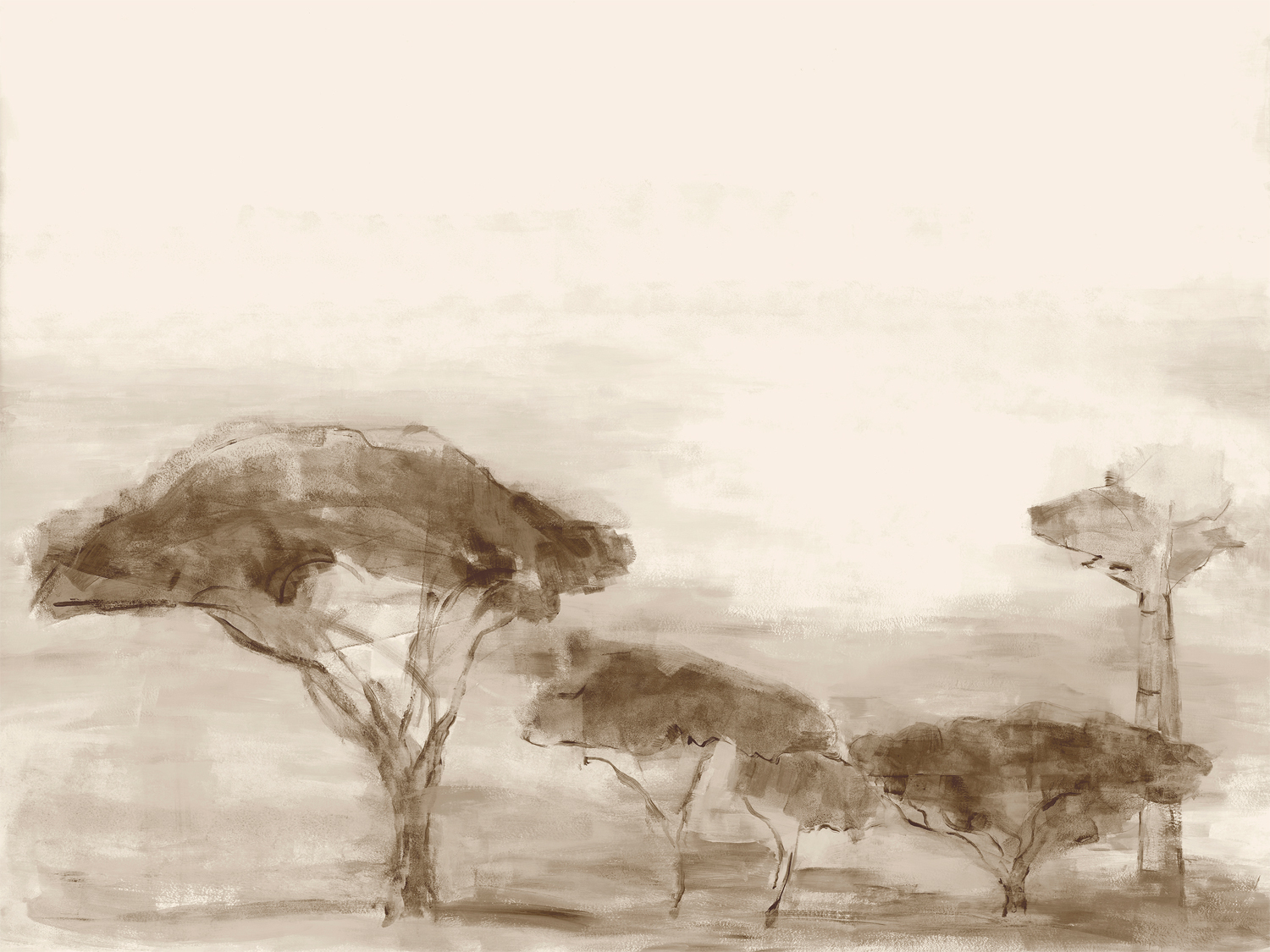 Wandbild Serengueti - Sepia