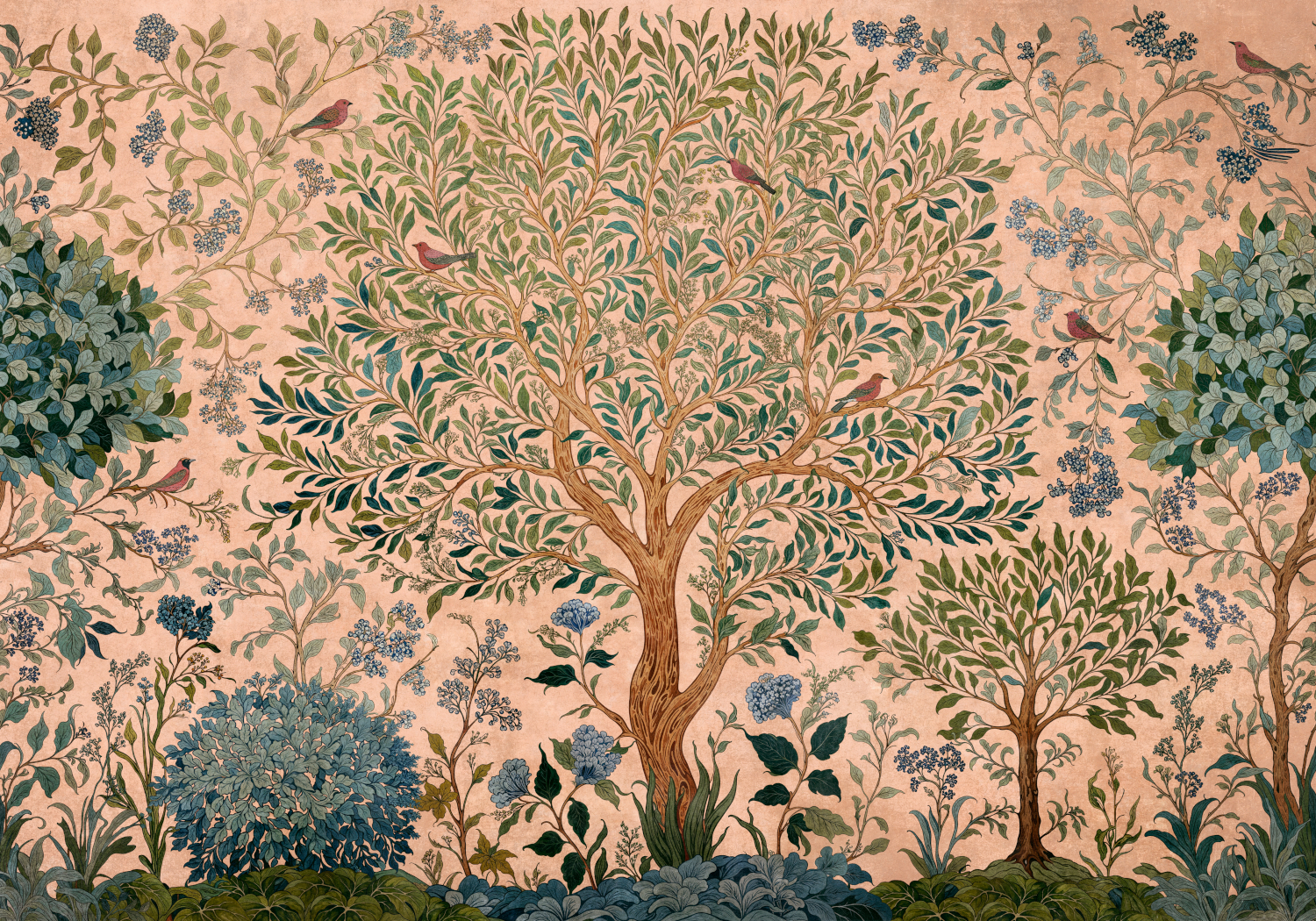 Wandbild Varanasi Tree - Peach
